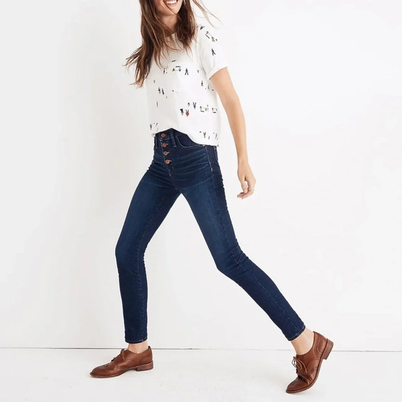 Madewell Denim - Madewell 9” High Rise Skinny Jeans Button Fly in Hayes Wash Size  26 Tall